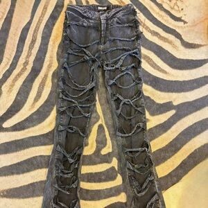 ☆🏴‍☠️ darker wavs black distressed flare wasteland filter atmosphere jeans